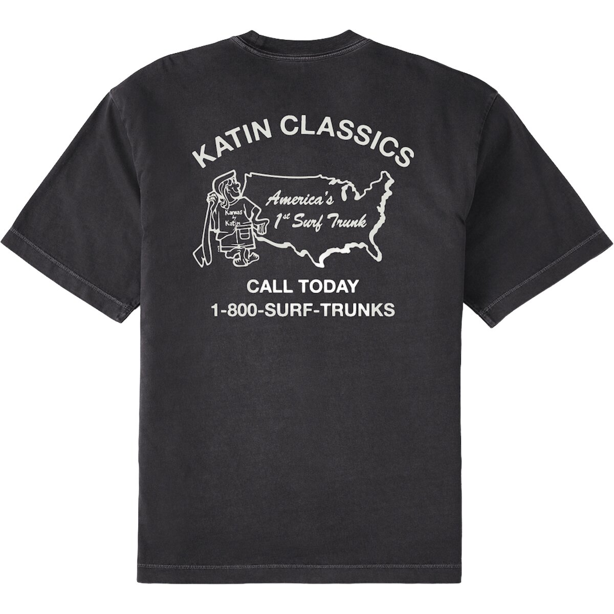 Image of Katin States Box Fit T-Shirt - Men's Polar Navy Vintage Wash, XL