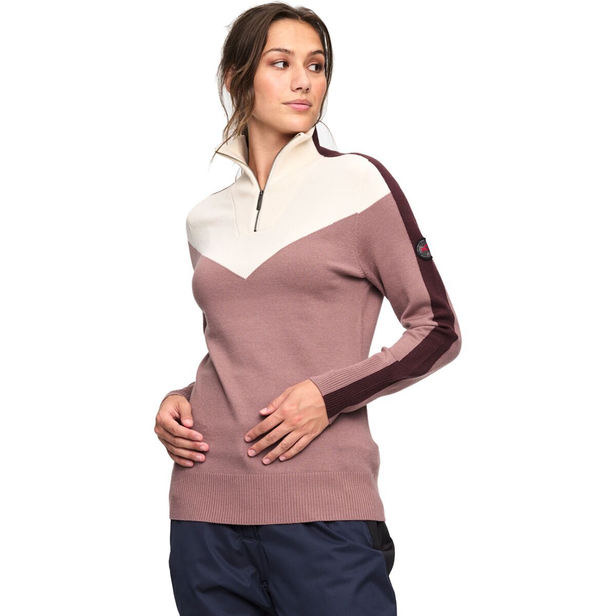Kari Traa Voss Knit Half-Zip Sweater - Women's Taupe, S