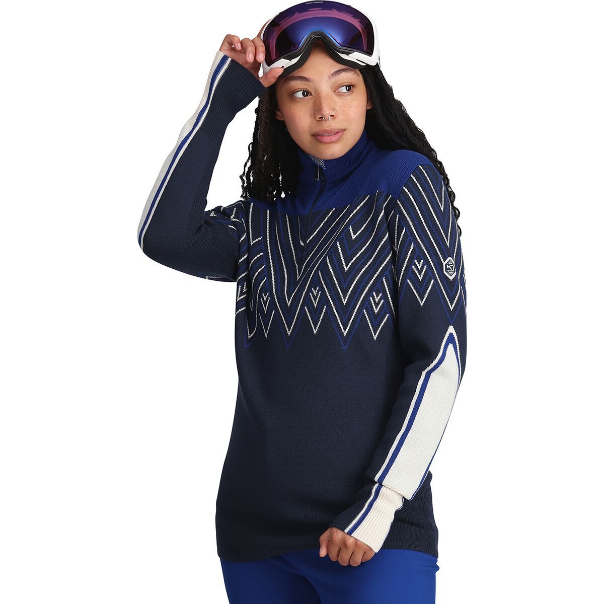 Kari Traa Voss Ski Knit Half Zip Sweater - Women's Royal, M