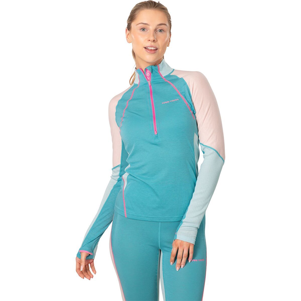 Image of Kari Traa Alma 1/2-Zip Long-Sleeve Baselayer Shirt - Women's Blue Lagoon, M