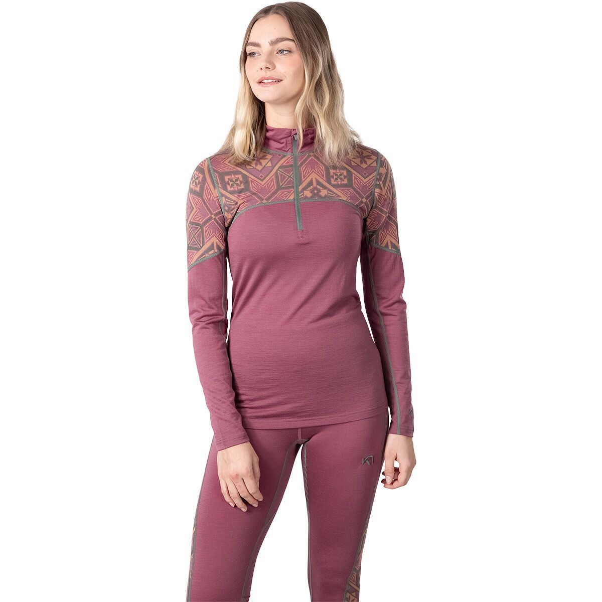 Kari Traa Eloise 1/2-Zip Long-Sleeve Baselayer Shirt - Women's Plum, XL