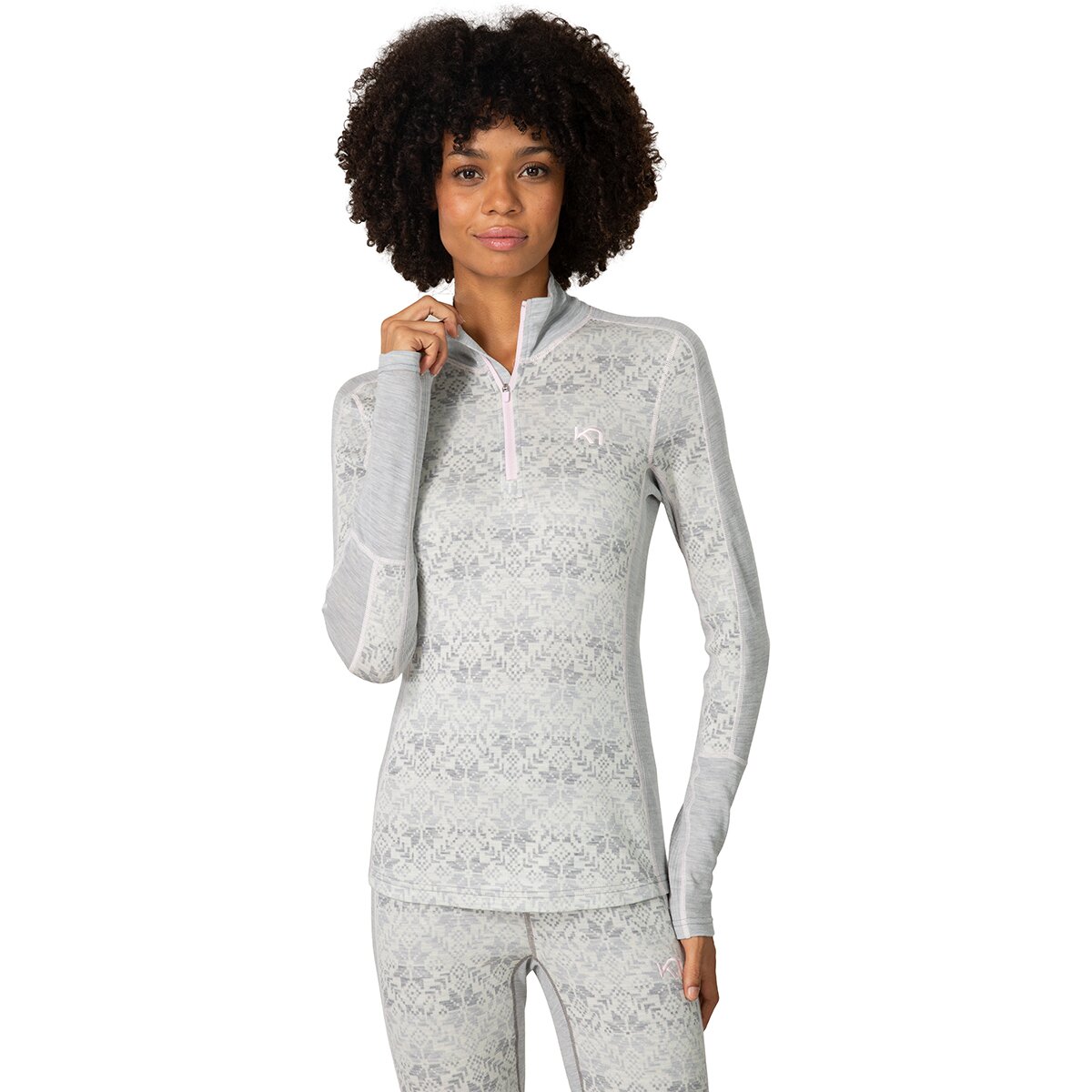 Image of Kari Traa Anna 1/2-Zip Top - Women's Light Grey Melange, L
