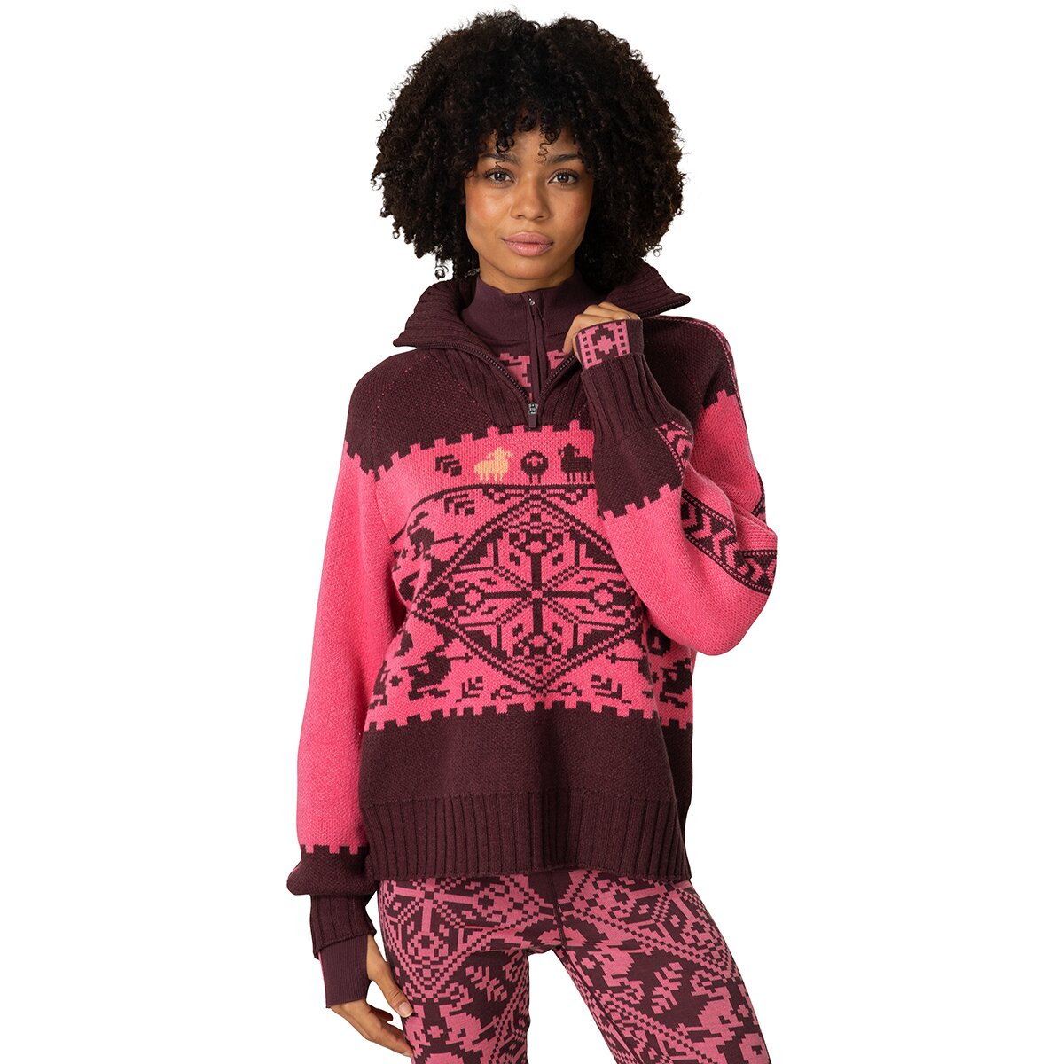 Image of Kari Traa Saga Knit Sweater - Women's Cocoa Powder, XL