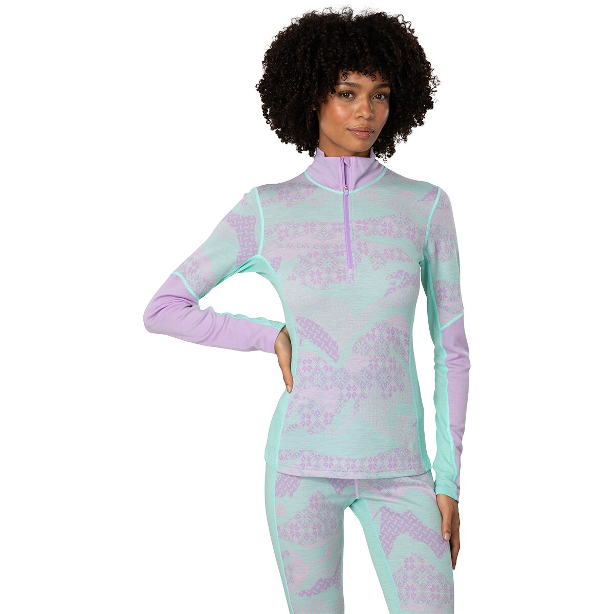 Kari Traa Kari Traa Olea 1/2-Zip Baselayer Top - Women's Jelly Mint, XL - $149.95 at Backcountry.com