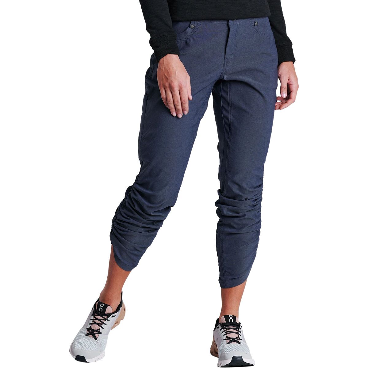 Kirkland Signature Ladies' Ankle Length Travel Pant (2, Navy) at  Women's  Clothing store