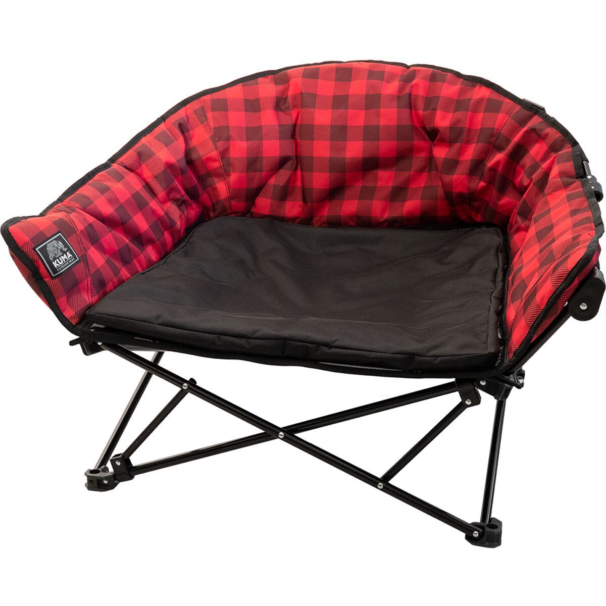 KUMA Lazy Bear Dog Bed Red Plaid, One Size
