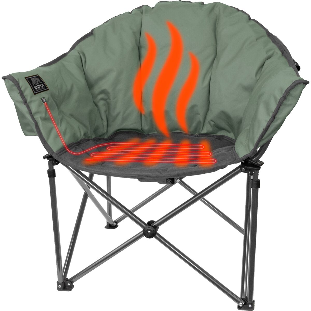 Image of KUMA Lazy Bear Heated Bluetooth Chair + Power Bank Sage/Graphite, One Size