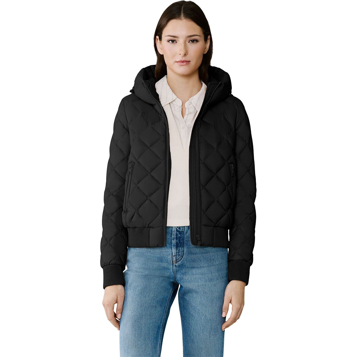 Image of SOIA & KYO Senna-U Down Bomber Jacket - Women's Black, XL