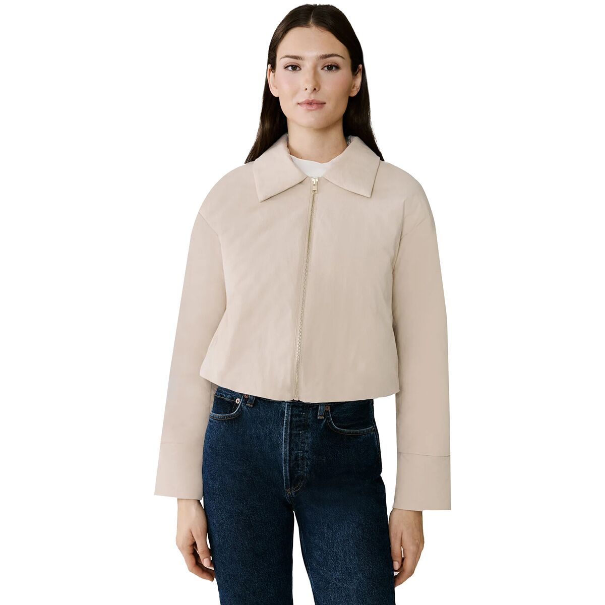 Image of SOIA & KYO Laleh Duvet Down Cropped Jacket - Women's Soft Teak, M