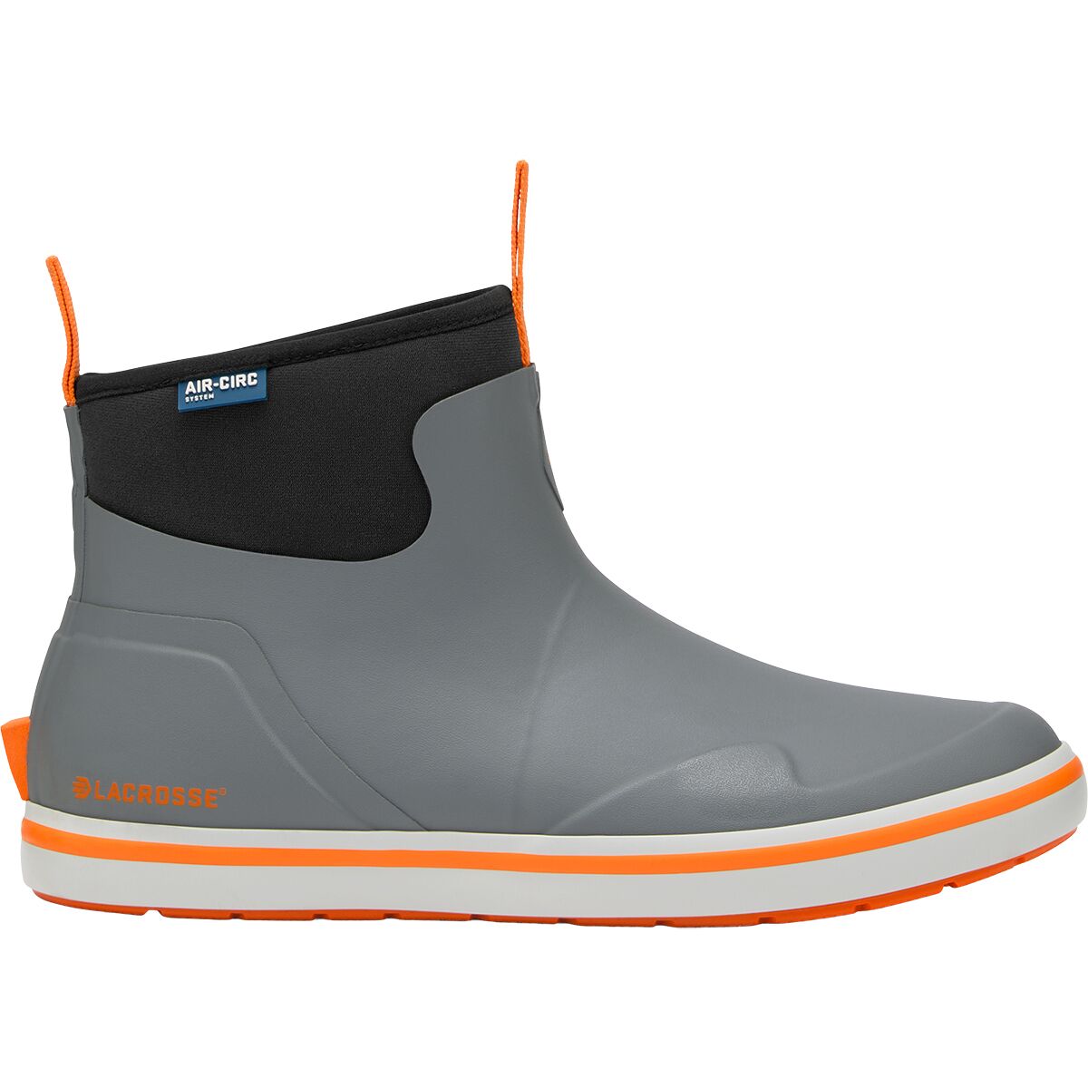 Image of LaCrosse Alpha Deck 6in Boot - Men's Gray/Orange, 11.0