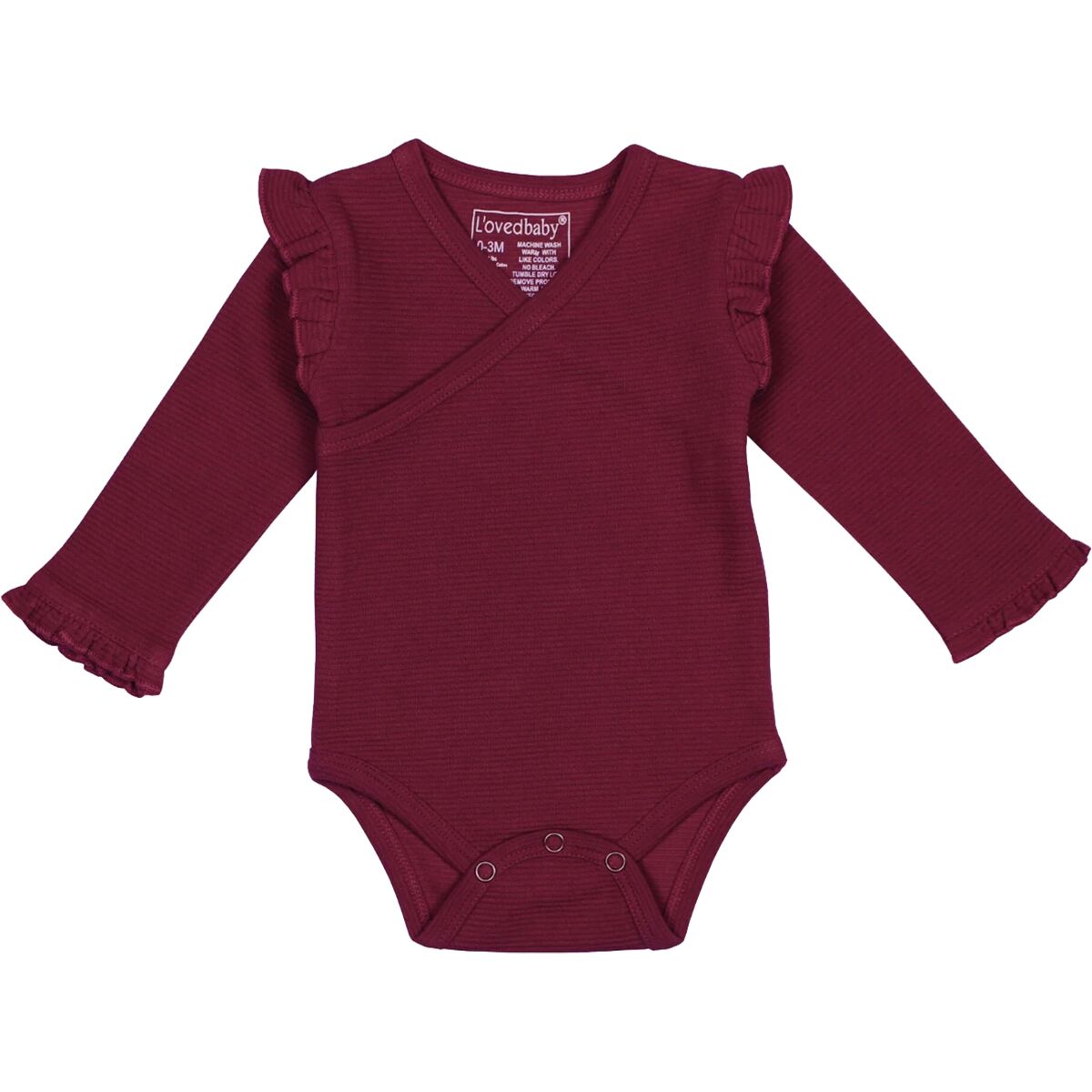 L'oved Baby Corduroy Ruffle Wrap Bodysuit - Infants'
