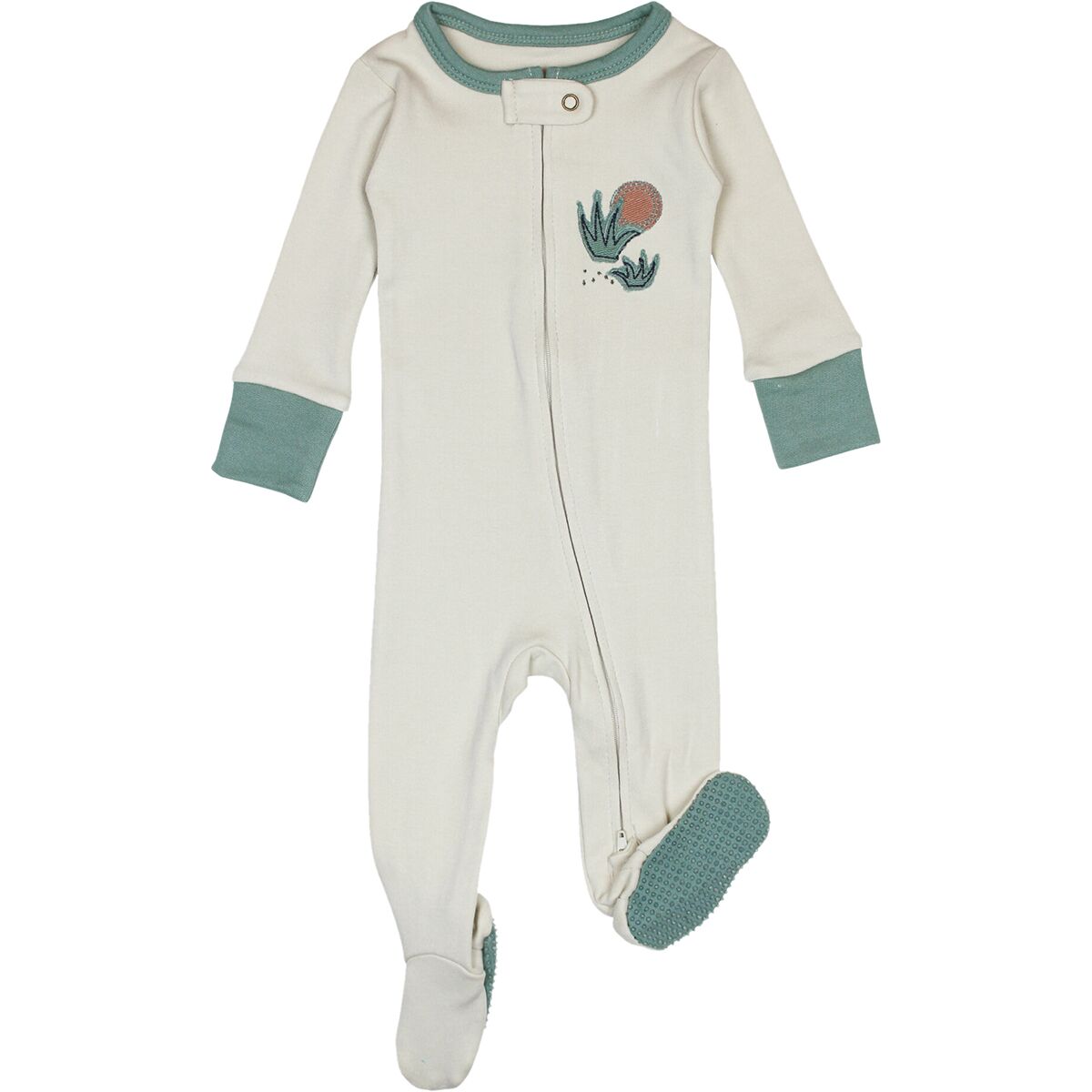 L'oved Baby Applique Zipper Footie Bodysuit - Infants'