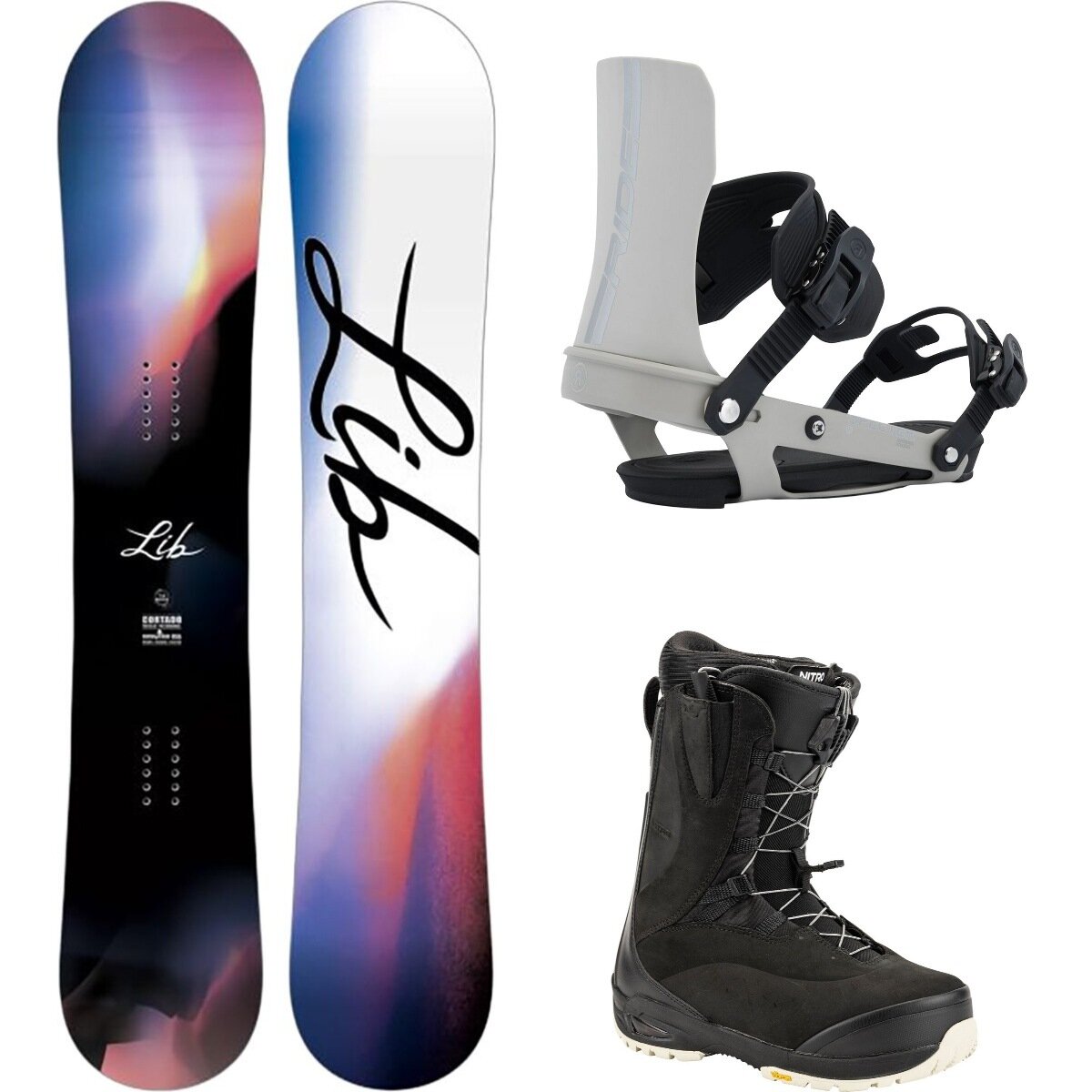 Image of Lib Technologies Cortado Snowboard + Specter Binding + Bianca TLS Boot One Color/Dust/Black, 154cm/M/9.0