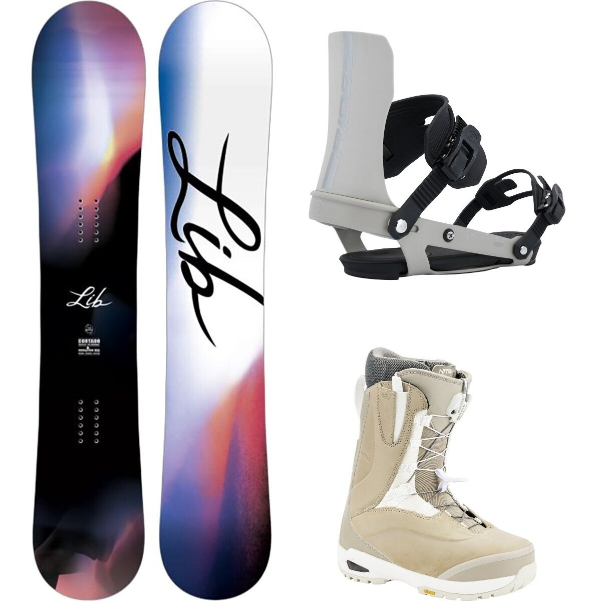 Image of Lib Technologies Cortado Snowboard + Specter Binding + Bianca TLS Boot One Color/Dust/Sand, 151cm/M/8.0