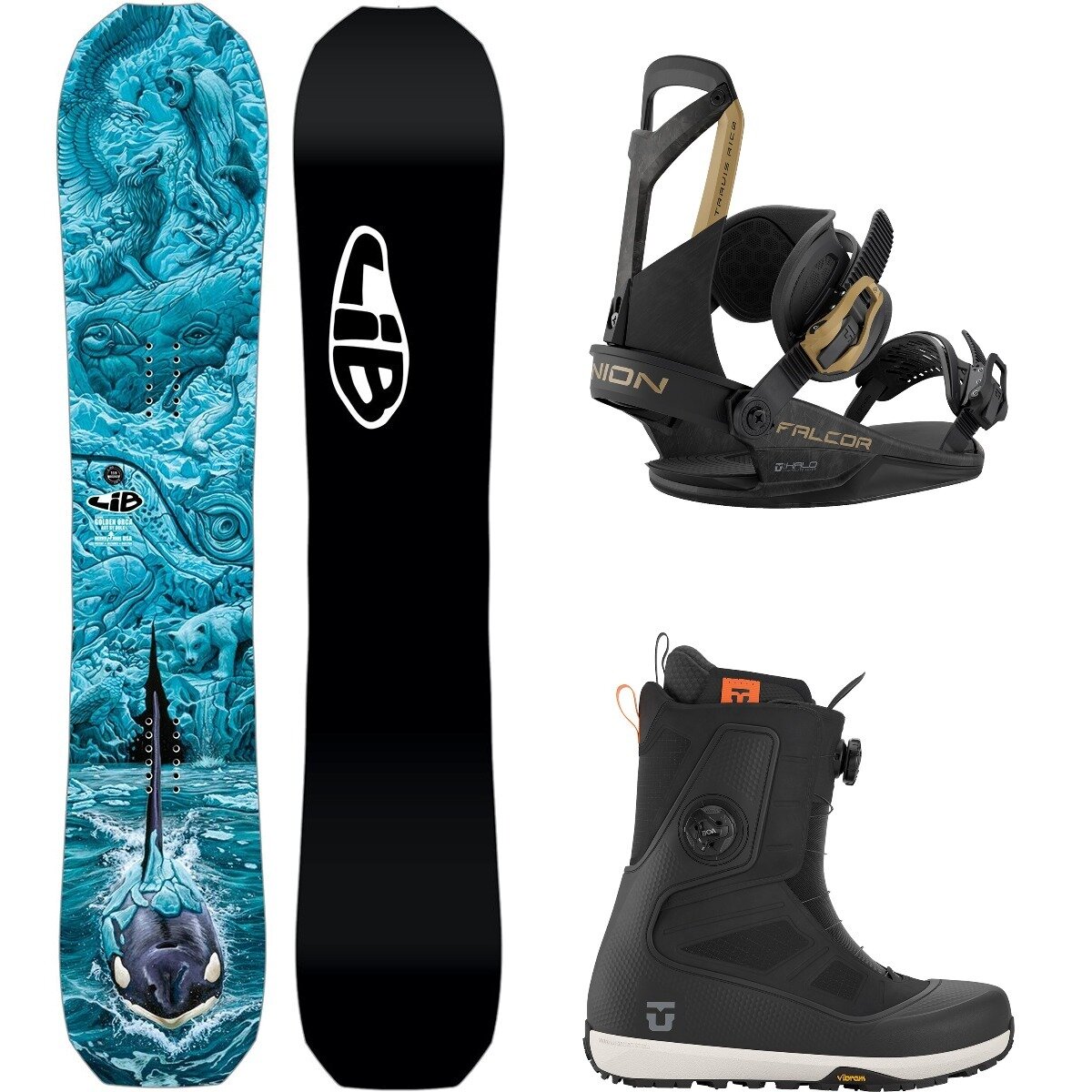 Lib Technologies Lib Technologies Golden Orca w/ Reset Pro + Falcor Snowboard Package OneCol,Black,Black, 157cm,M,10 - $1745.90 at Backcountry.com