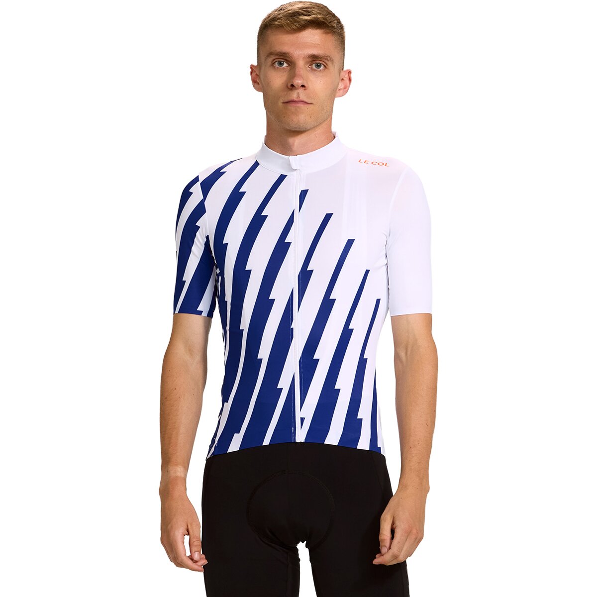 Image of Le Col Pro Jersey - Men's White/Blue, S