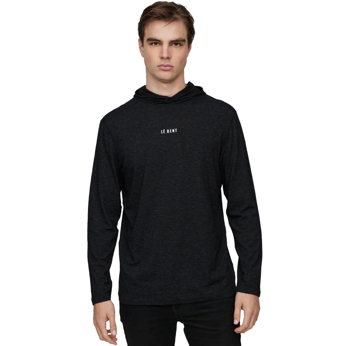 Image of Le Bent Feathertop Ultralight Hooded Long-Sleeve T-Shirt - Men's Black, XL