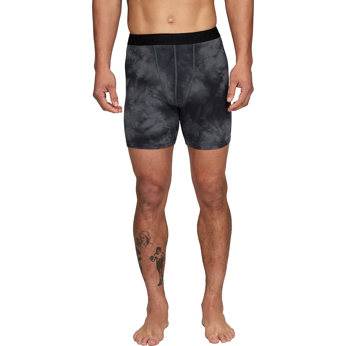 Image of Le Bent Lightweight 6in Boxer - Men's Charcoal Tie Dye, S