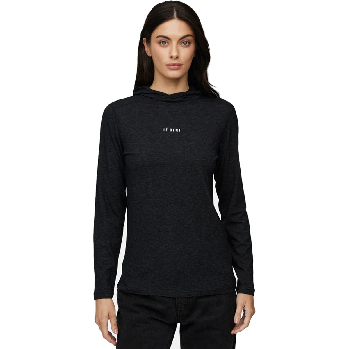 Image of Le Bent Feathertop Ultralight Hooded Long-Sleeve T-Shirt - Women's Black, XS