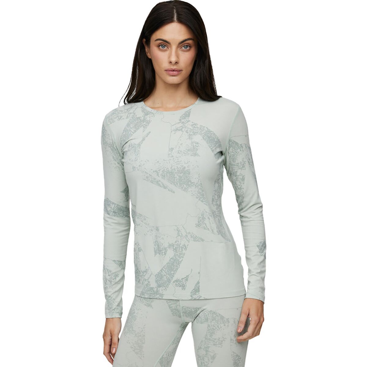 Le Bent Fractal Midweight Crew Top - Women's Sea Foam, M