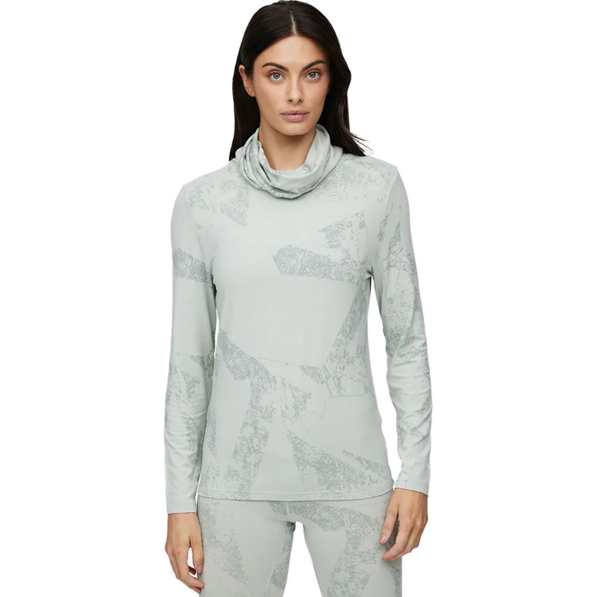 Image of Le Bent Fractal Midweight High Roller Top - Women's Sea Foam, M