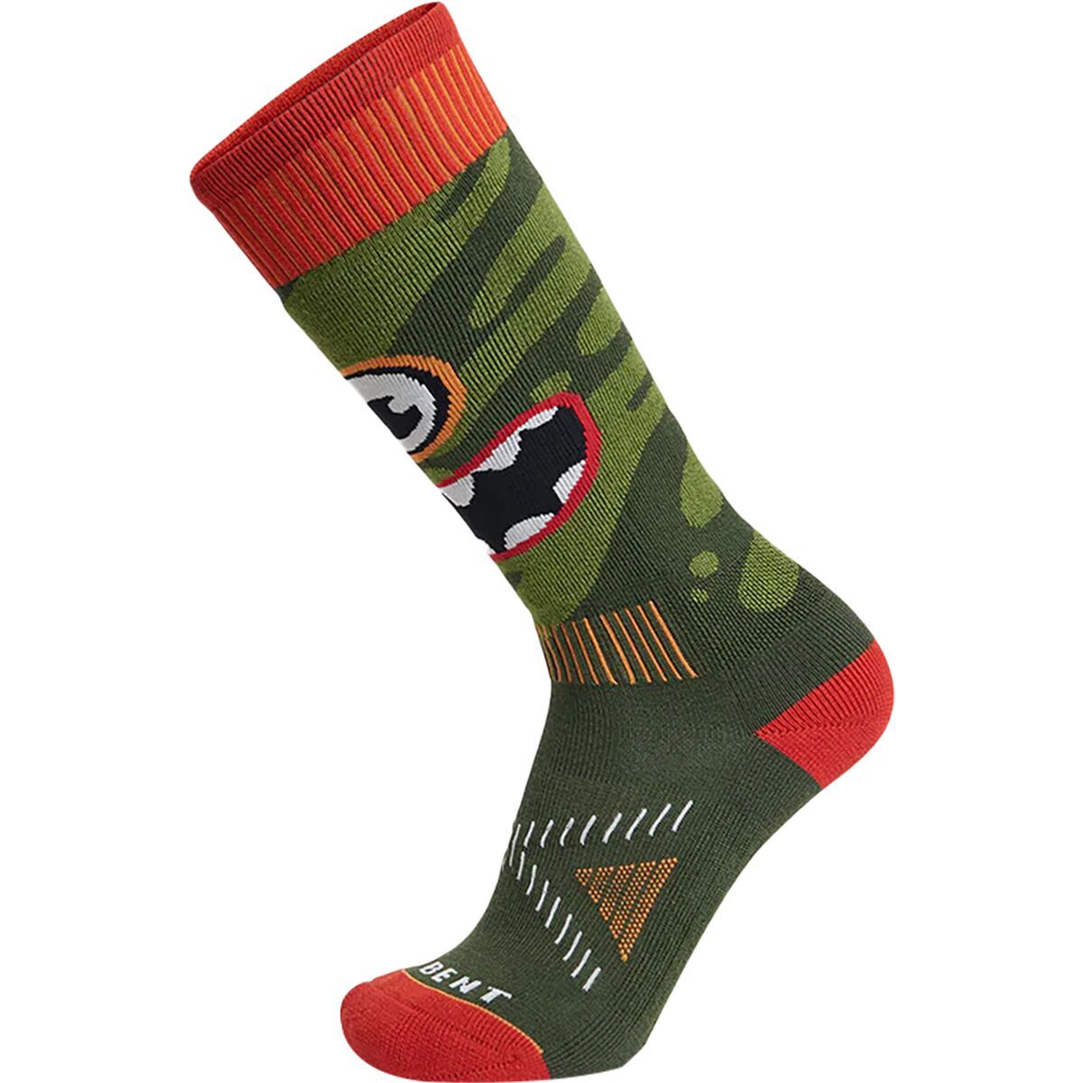 Image of Le Bent Monster Party Light Cushion Snow Sock - Kids' Kombu Green, S