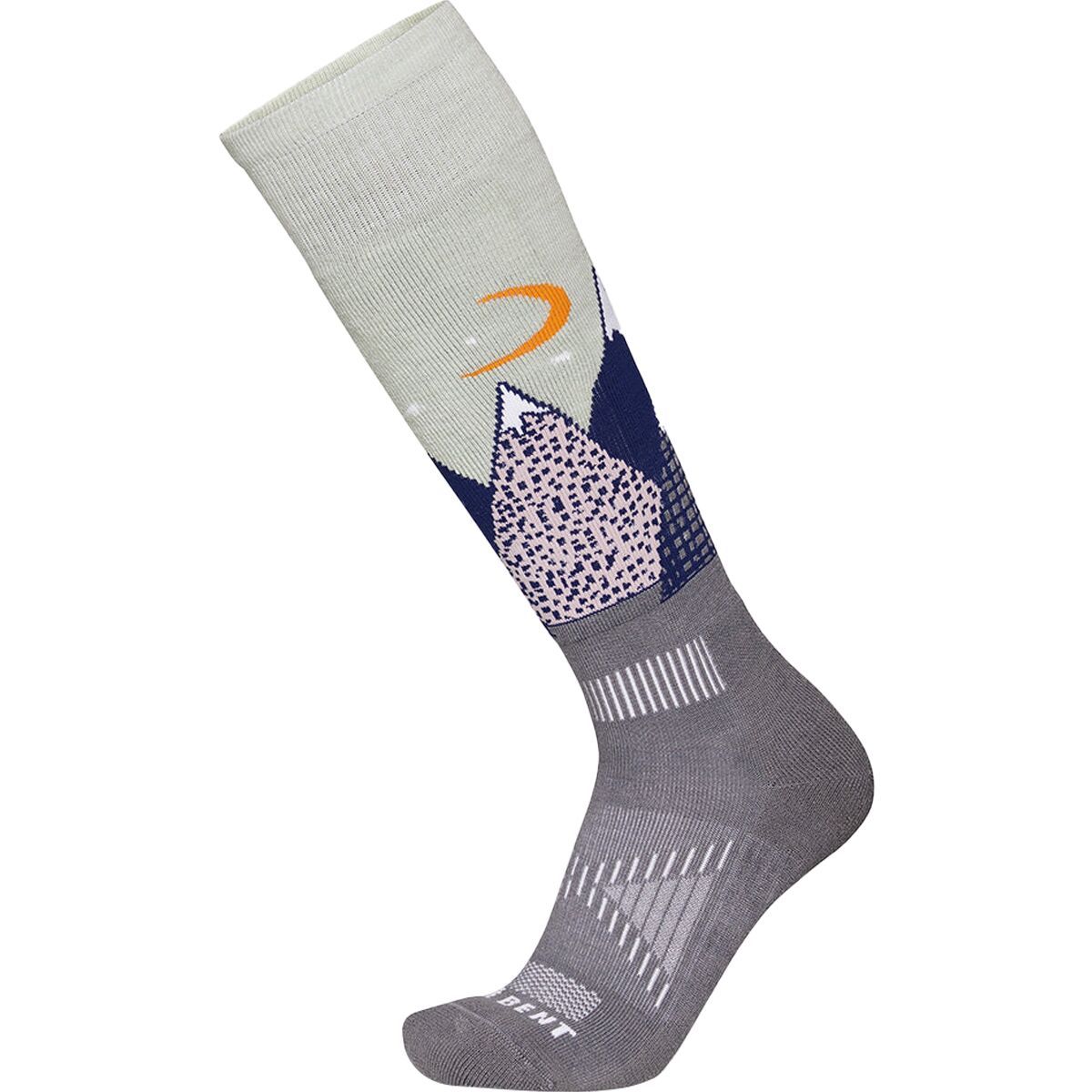 Image of Le Bent Snowy Mountains Light Cushion Snow Sock - Kids' Sea Foam, M