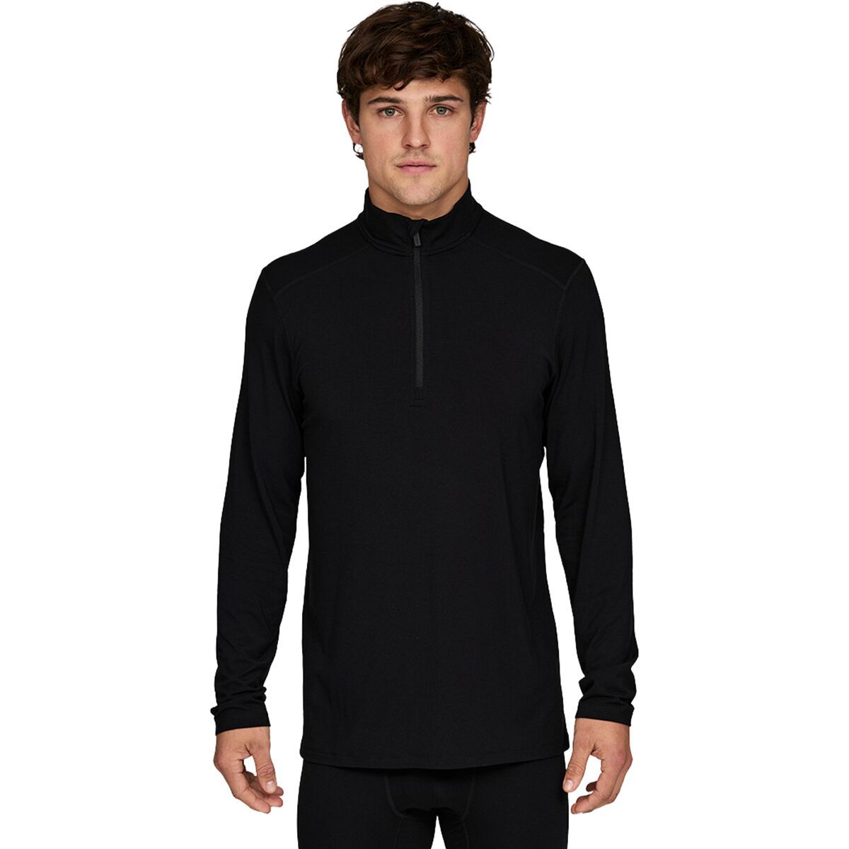 Image of Le Bent Midweight 1/4-Zip Top - Men's Black, L