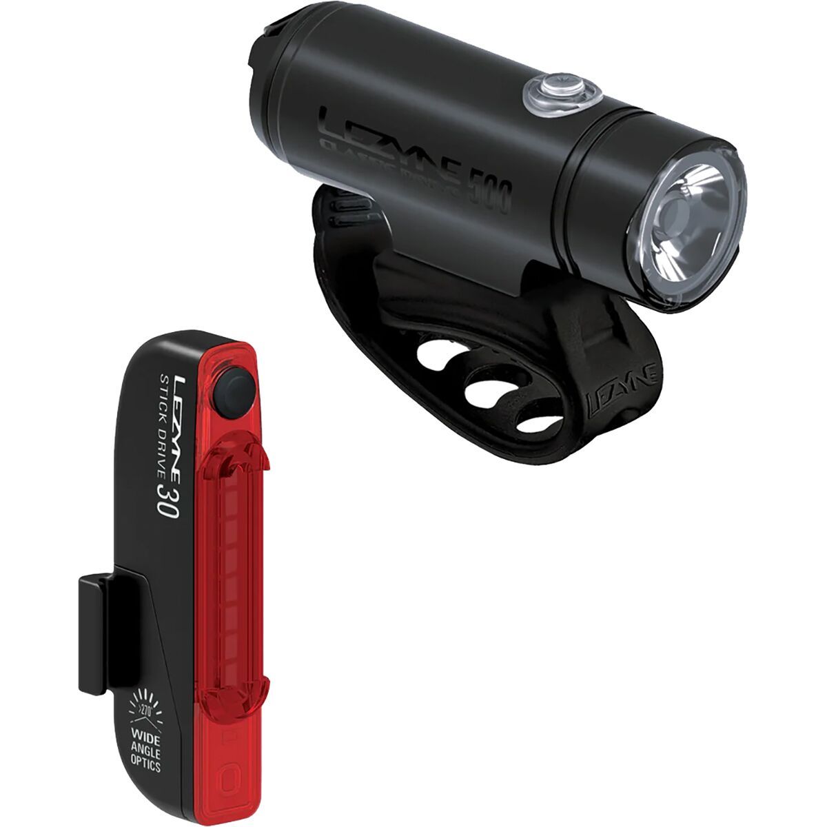 Image of Lezyne Classic Drive 500 Plus + Stick Drive Light Pair Satin Black/Black, One Size