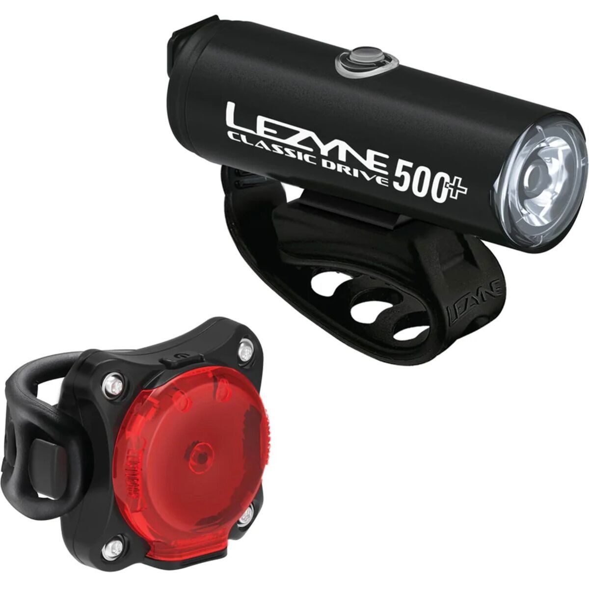 Image of Lezyne Classic Drive 500 Plus + Zecto Drive 200 Plus Light Pair Satin Black/Black, One Size
