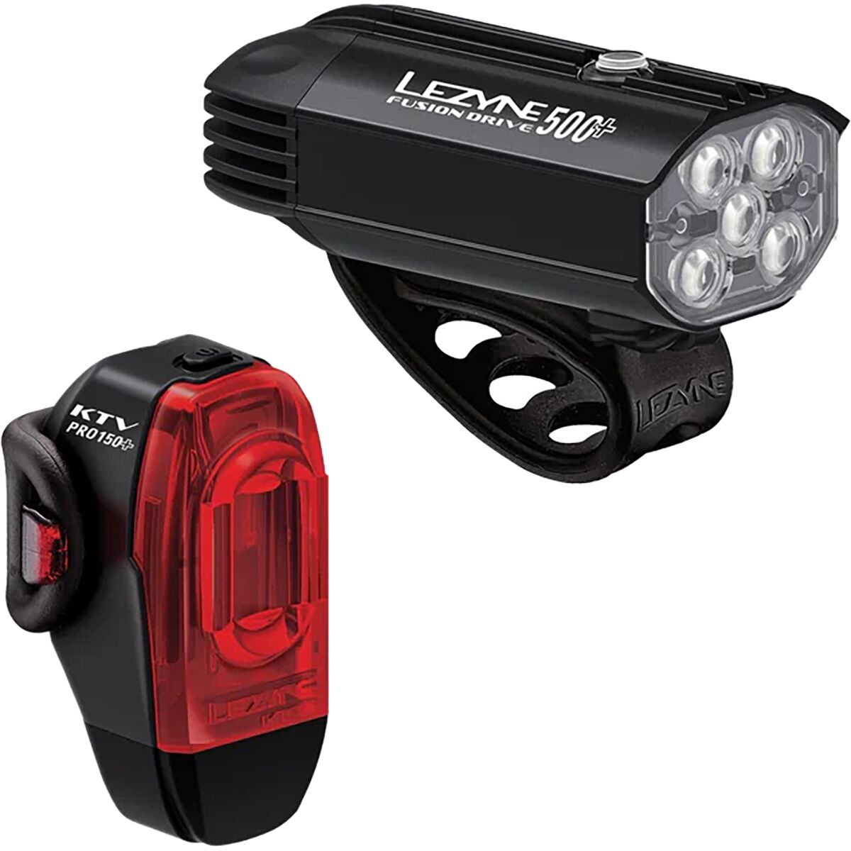 Image of Lezyne Fusion Drive 500 Plus + KTV Drive Pro Plus Light Pair Satin Black/Black, One Size