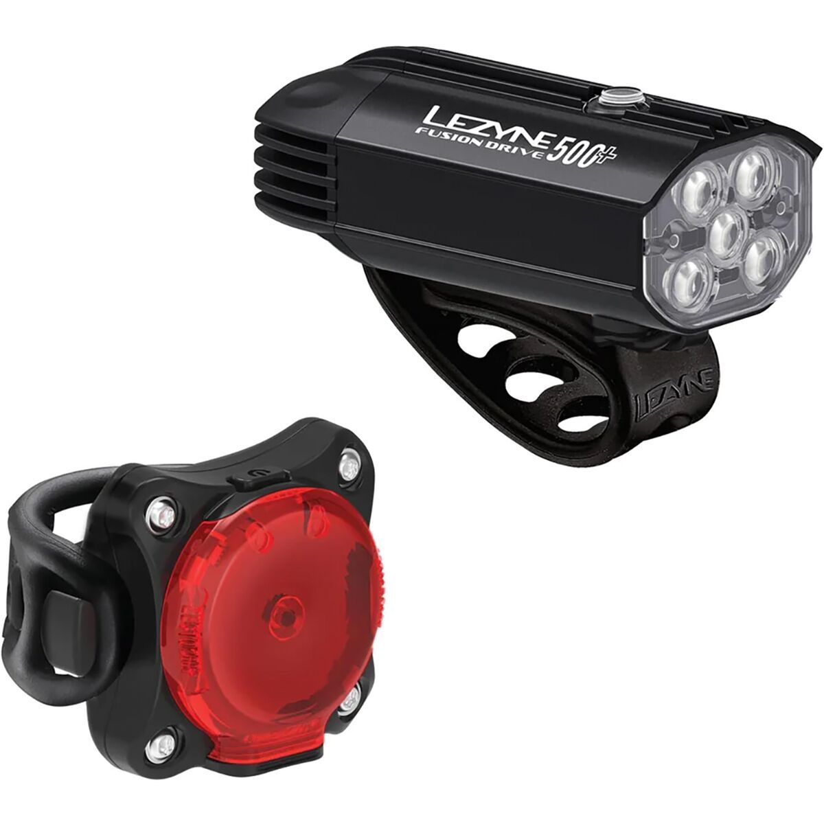Image of Lezyne Fusion Drive 500 Plus + Zecto Drive 200 Plus Light Pair Satin Black/Black, One Size