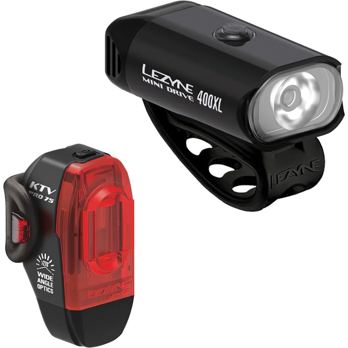 Image of Lezyne Mini Drive 400XL + KTV Drive Pro Plus Light Pair Black/Black, One Size