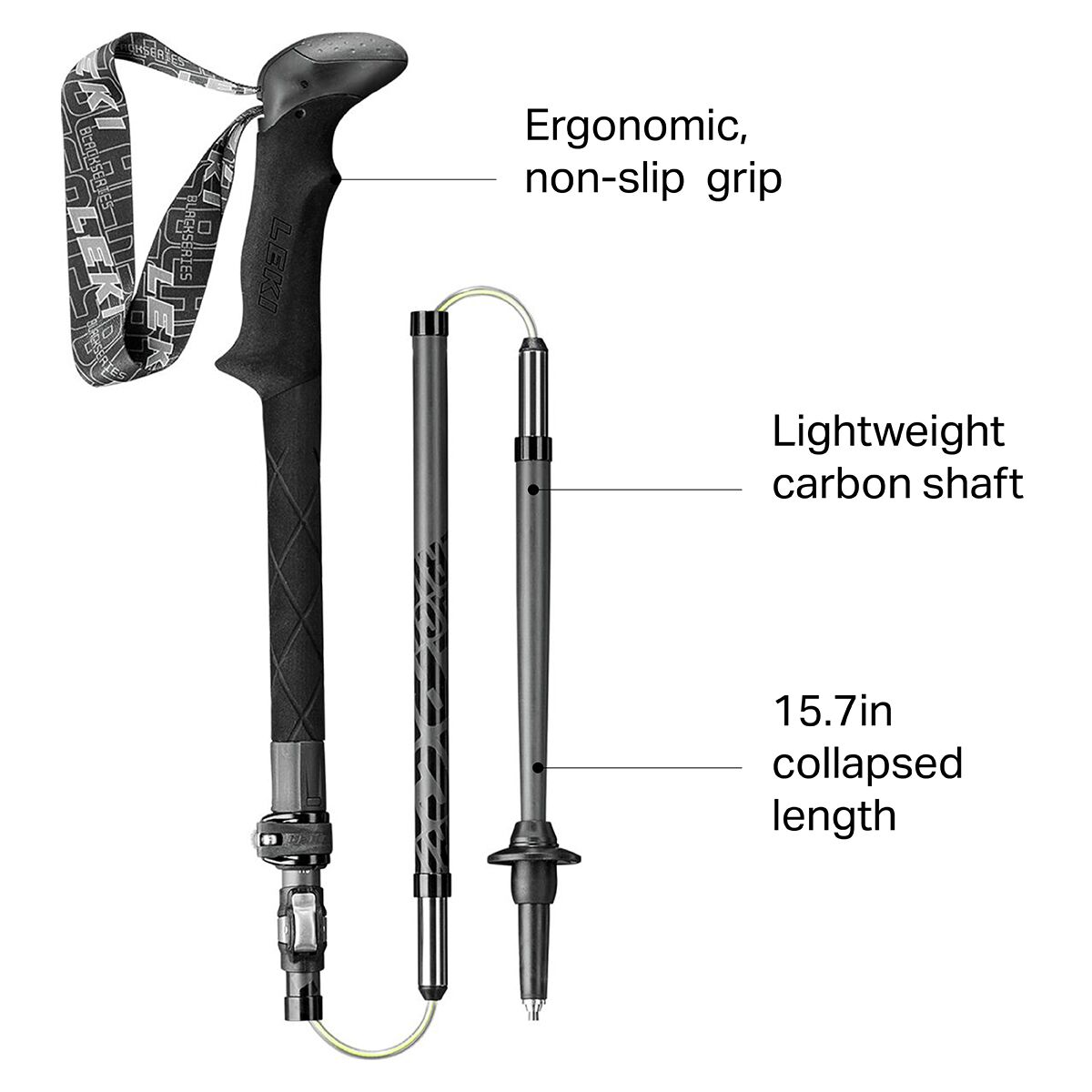 LEKI Micro Vario Carbon Black Series Trekking Poles Hike Camp