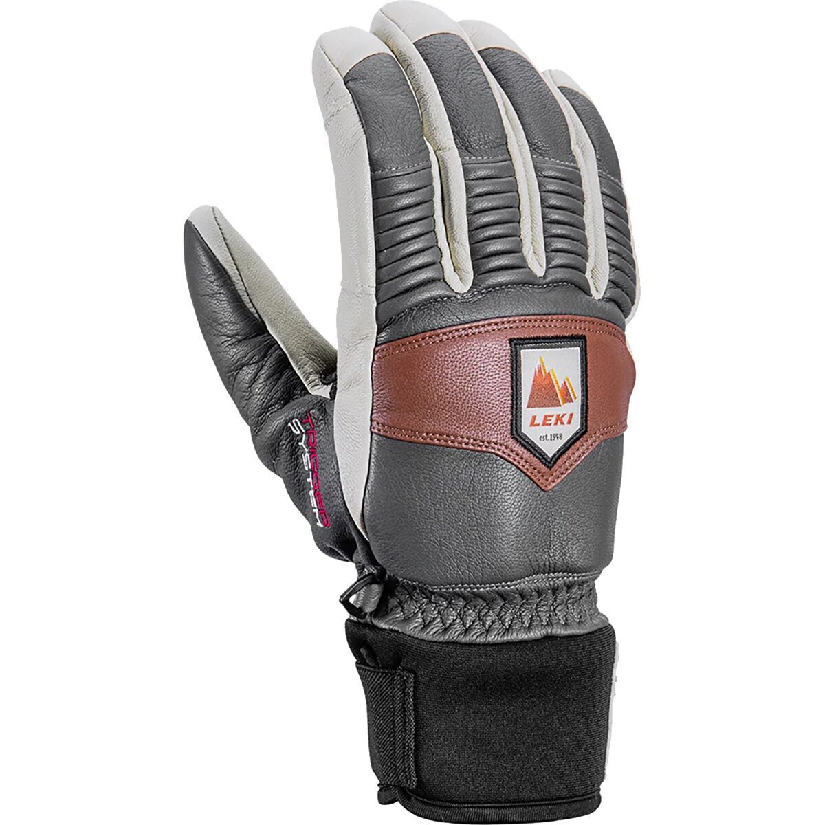 Image of LEKI Patrol 3D Glove - Men's Graphite/White/Maroon, 8