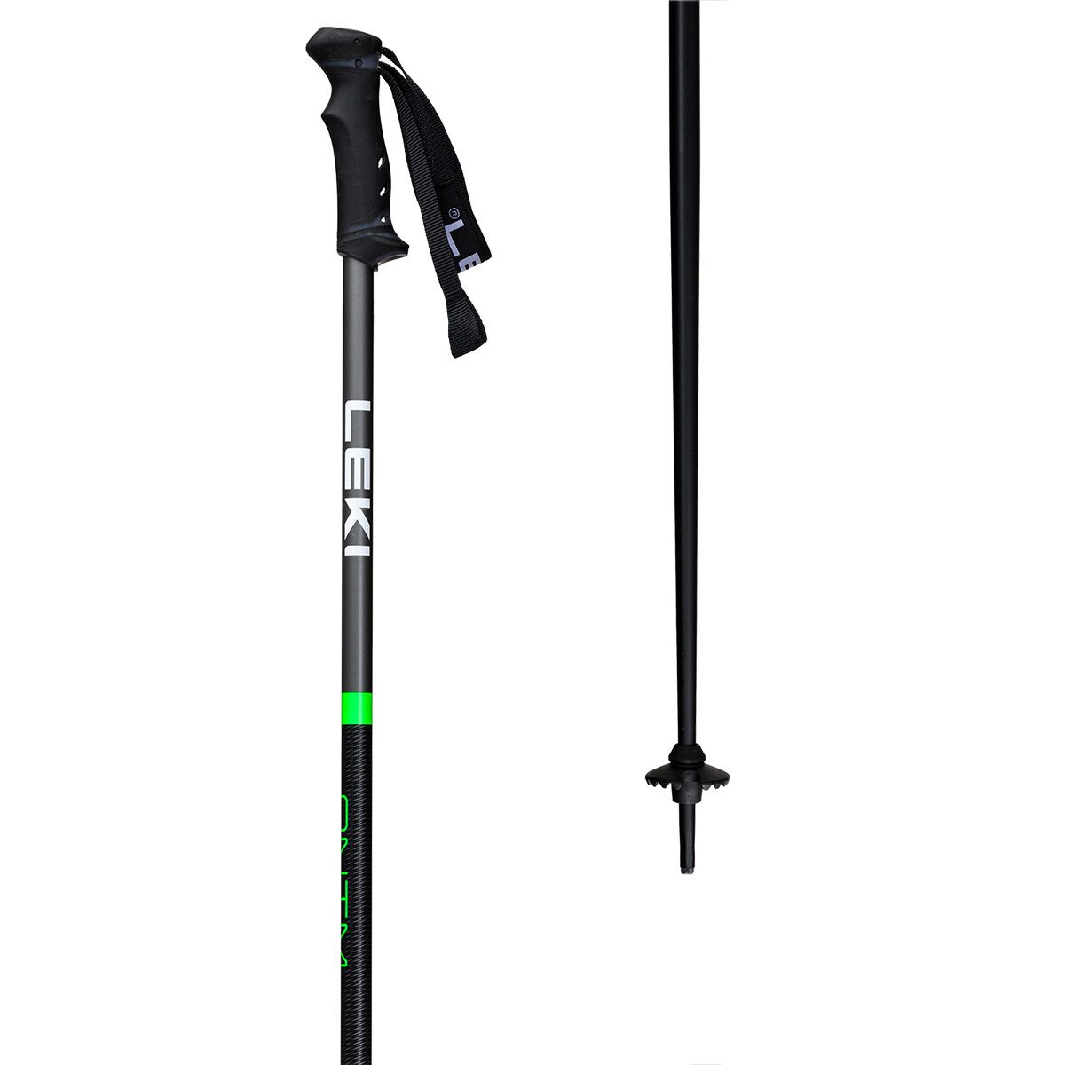 LEKI LEKI QNTM Ski Poles Black/Green, 135cm
