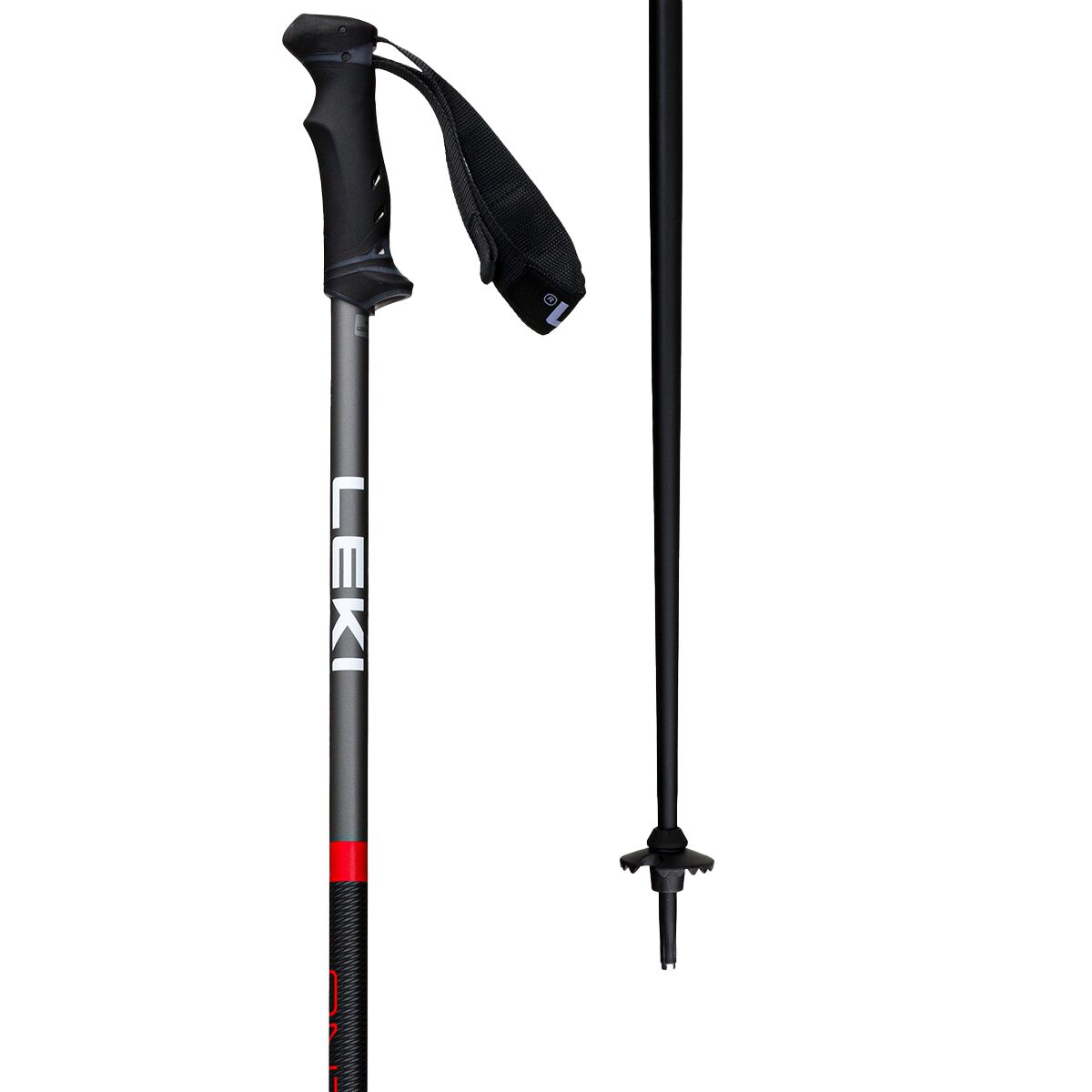 Image of LEKI QNTM Ski Poles Black/Red, 115cm