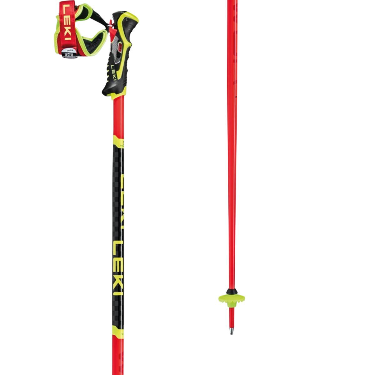 LEKI WCR SL 3D Ski Poles Red, 125cm