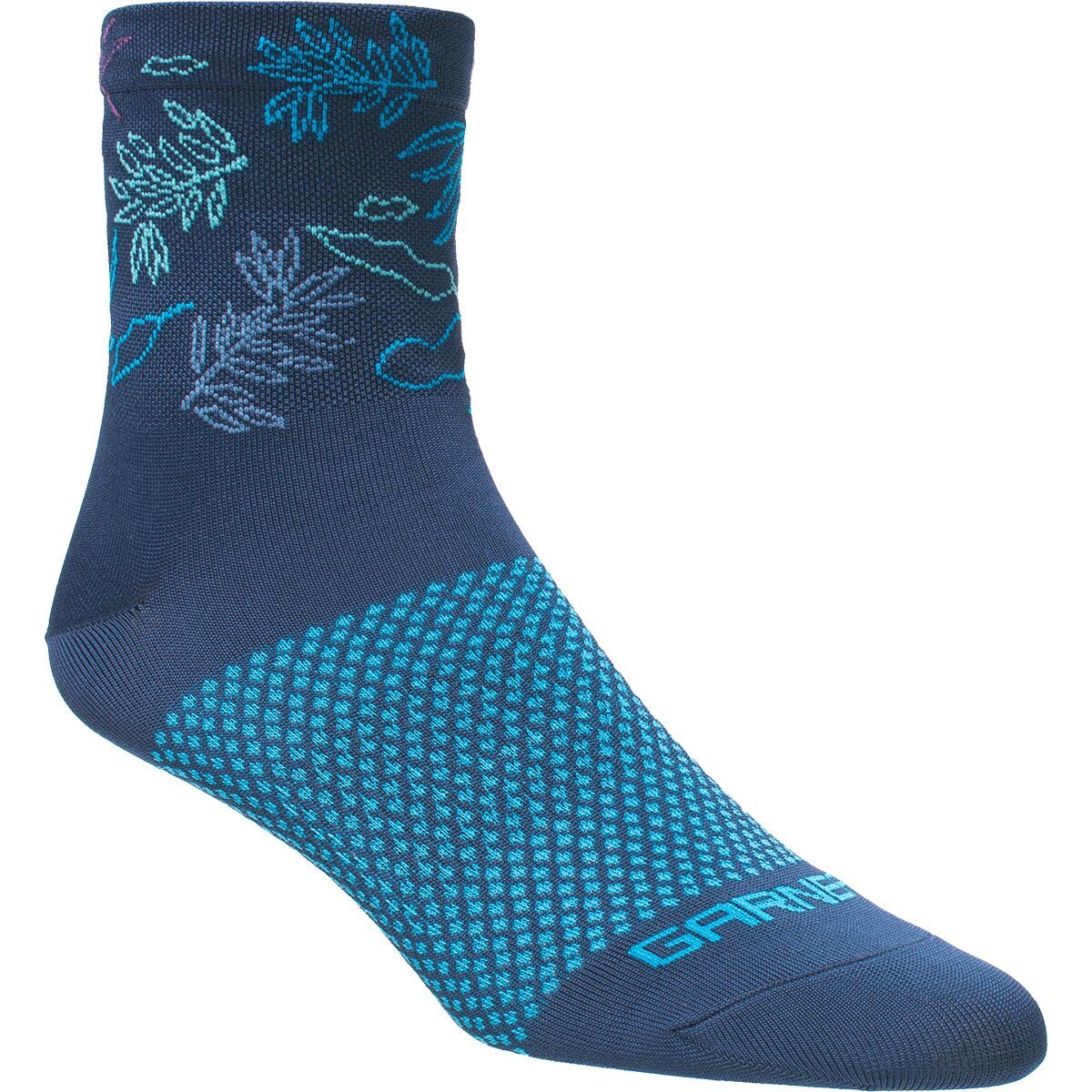 Louis Garneau Conti Sock - Women's Blue/Flowers, S/M