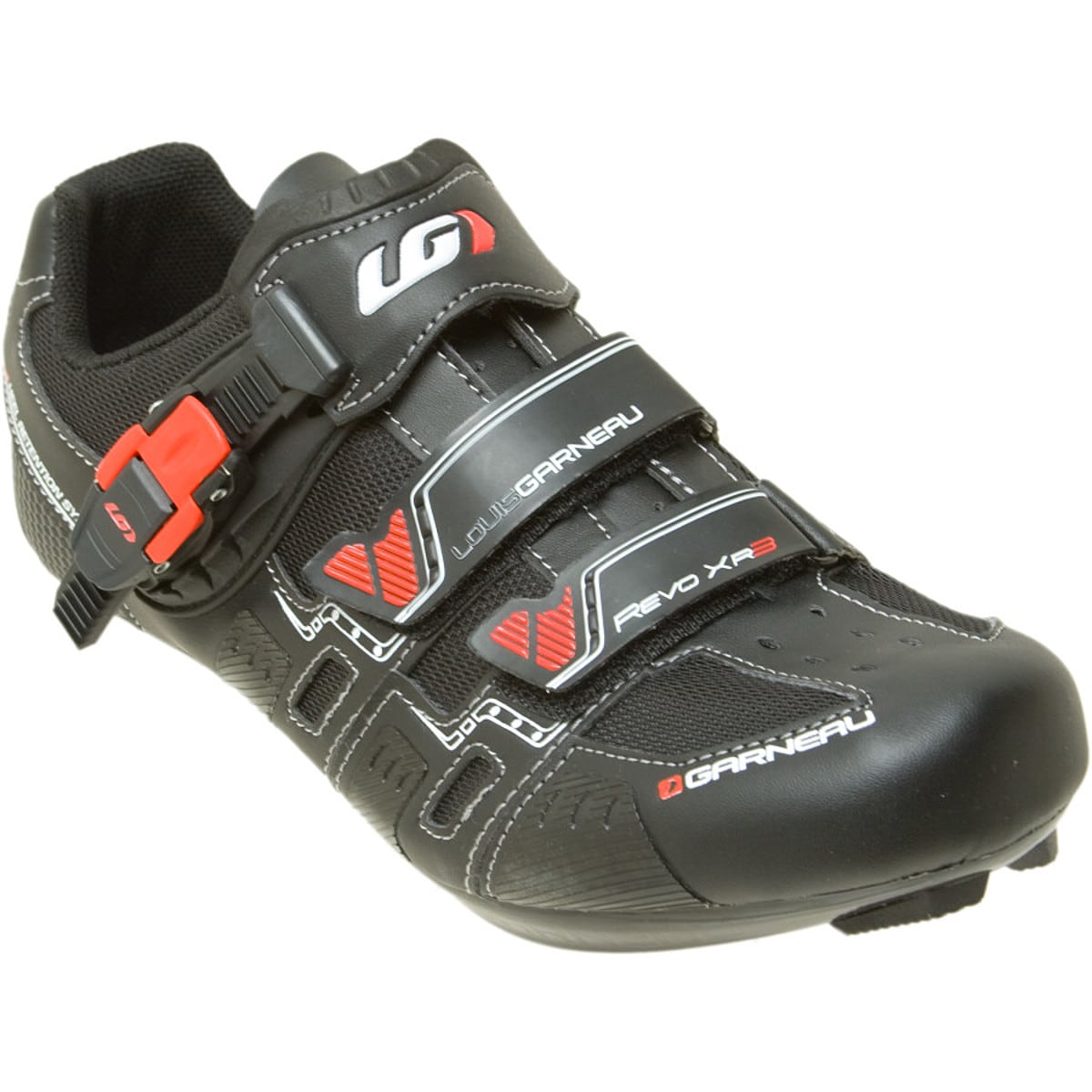 louis garneau 2015 men's revo xr3 road cycling shoes black/white 37