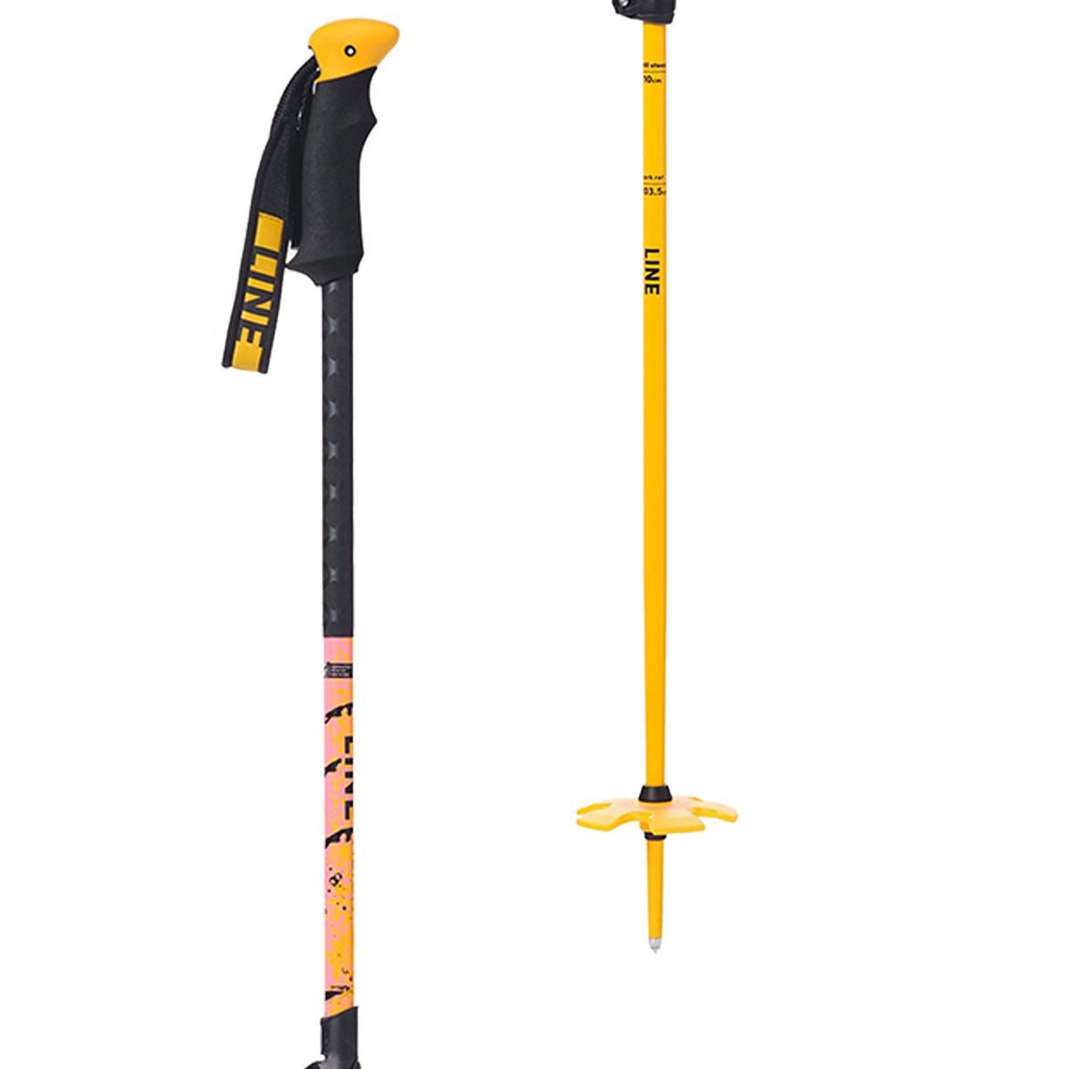Line Vision Ski Poles Black/Yellow, One Size