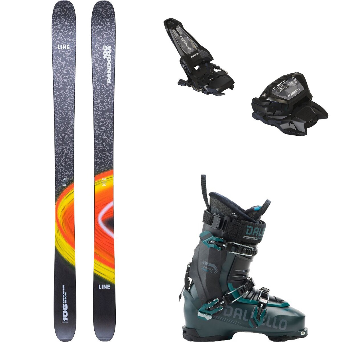 Line Line Pandora 106 Ski + Griffon 13 + Cabrio LV Free Boot - 2026 One Col,Blk,D.Petrol/Blk, 176cm,110mm,26.5 - $1334.95 at Backcountry.com