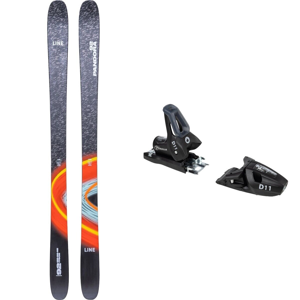 Line Pandora 92 Ski + D11 Binding - 2026 One Col,Solid Blk, 147cm,100mm