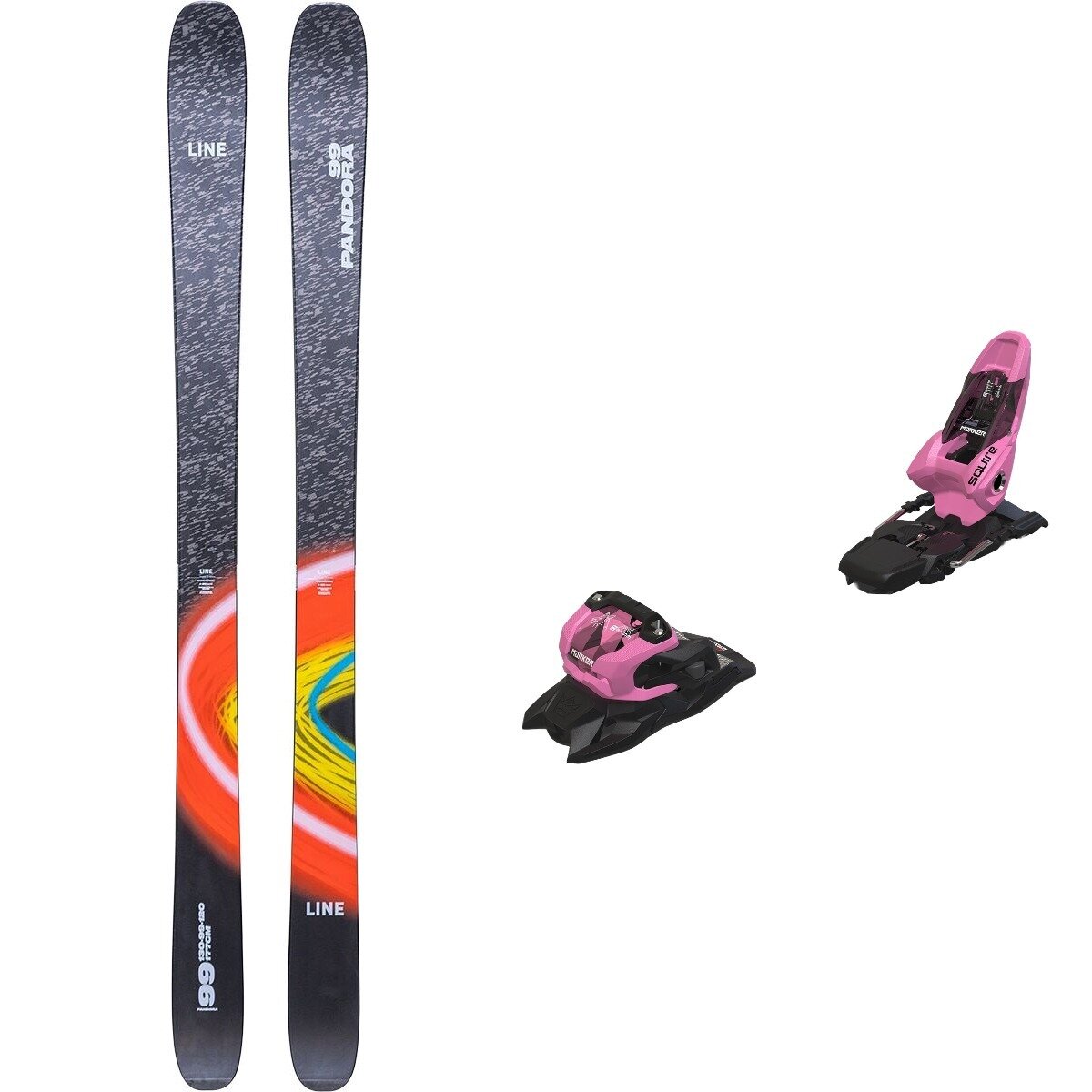 Line Pandora 99 Ski + Squire 11 Binding - 2026 One Col,Rose/Blk, 149cm,100mm