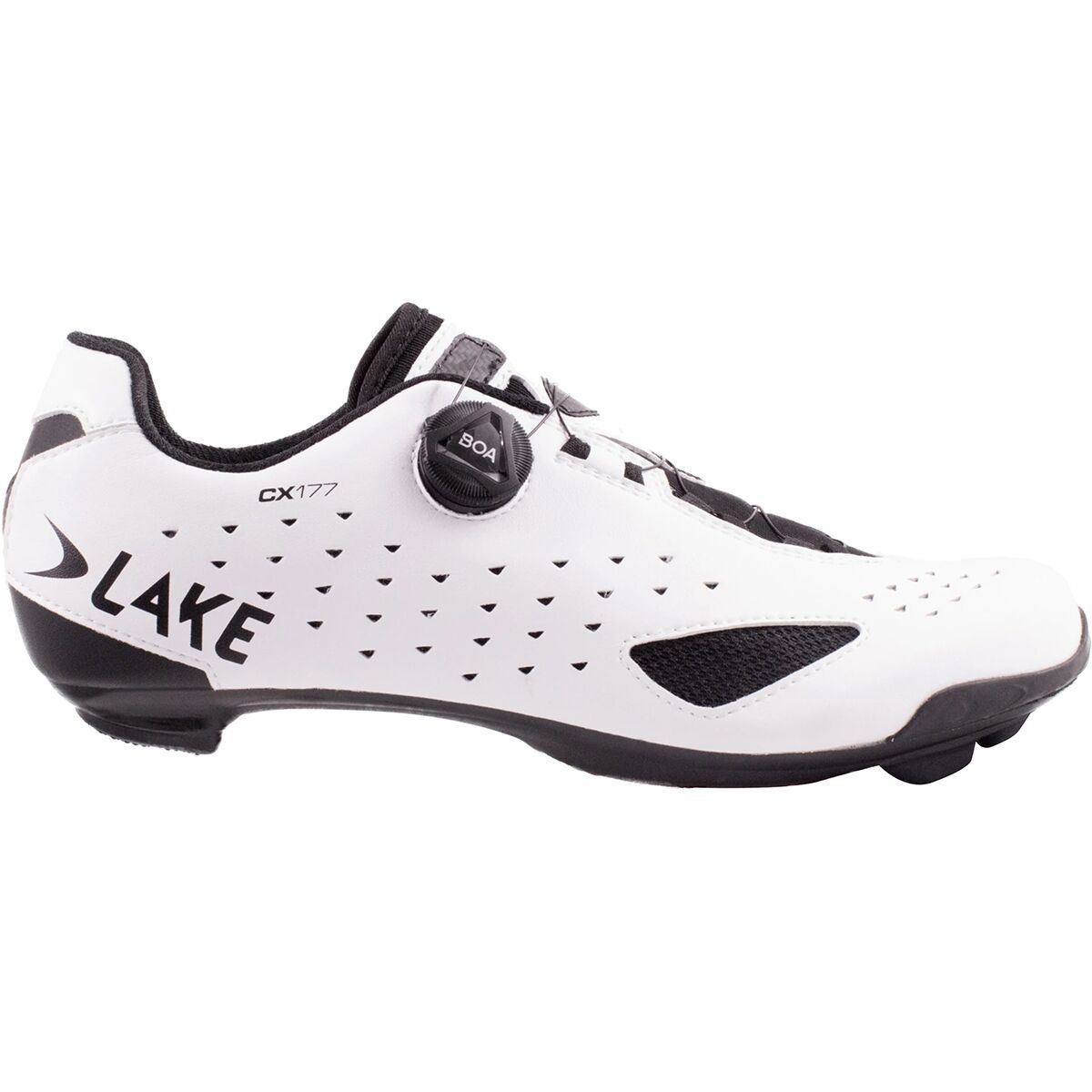 Image of Lake CX177 Wide Cycling Shoe - Men's White/Black, 40.0