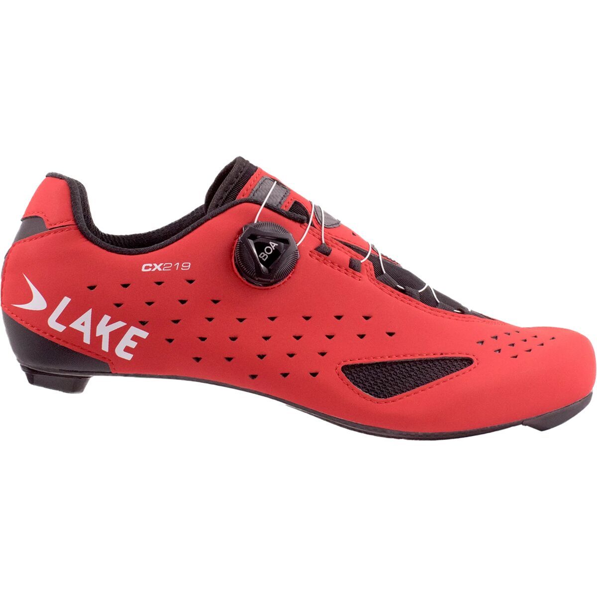 Image of Lake CX219 Wide Cycling Shoe - Men's Red/White, 43.5
