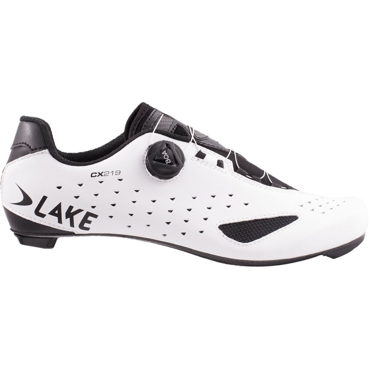 Image of Lake CX219 Wide Cycling Shoe - Men's White/Black, 41.5