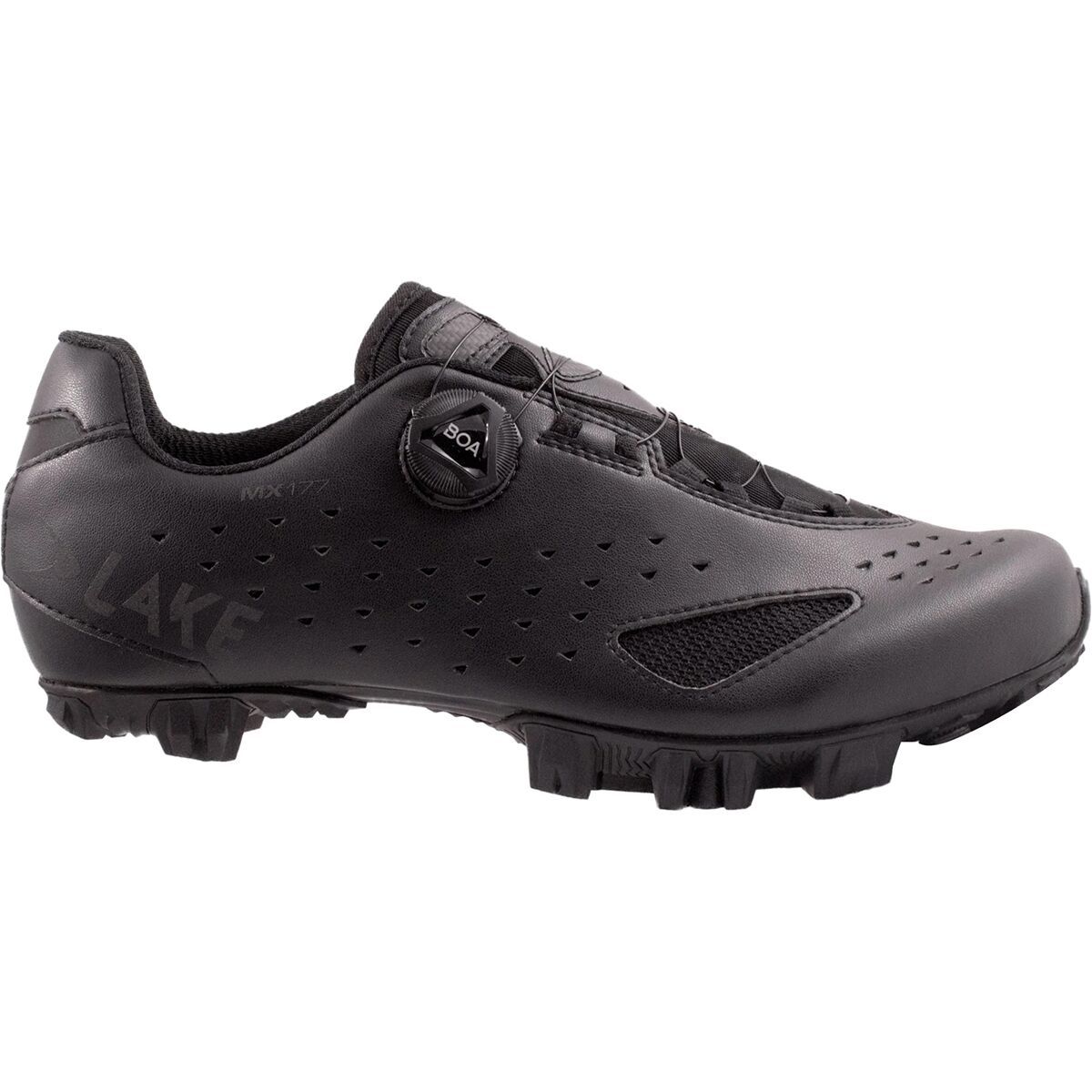 Image of Lake MX177 Wide Cycling Shoe - Men's Black/Black Reflective, 40.0