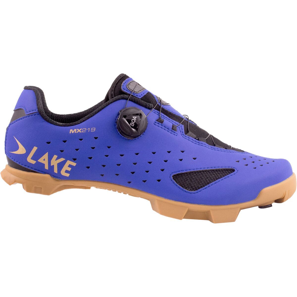 Image of Lake MX219 Cycling Shoe - Men's Strong Blue/Gold, 42.0