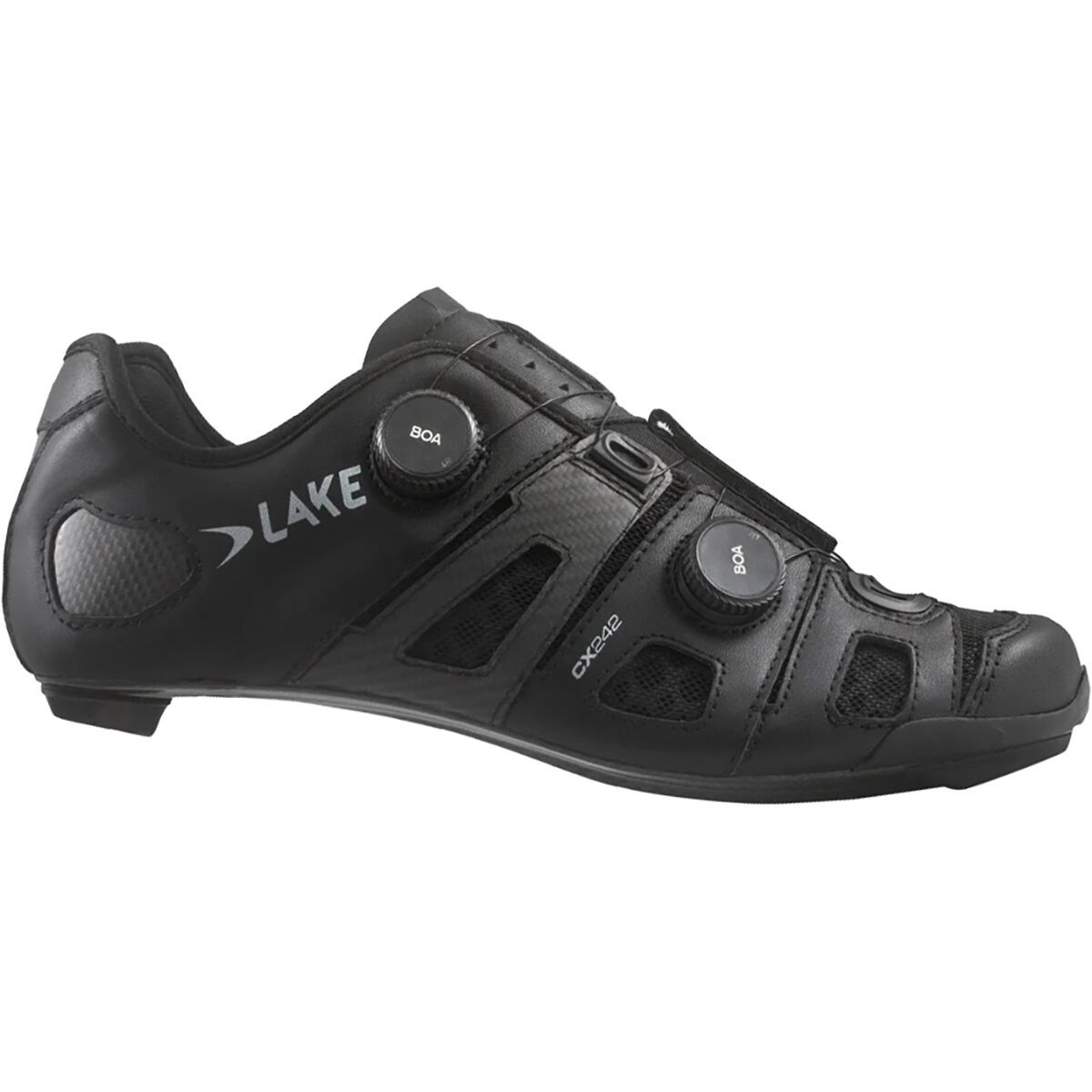 Image of Lake CX242 Cycling Shoe - Men's Black/Silver, 41.5
